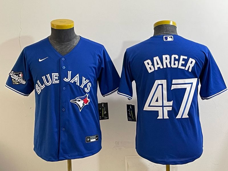 Youth 2025 Toronto Blue Jays #47 Barger blue Game Nike MLB Jersey style 002->youth mlb jersey->Youth Jersey